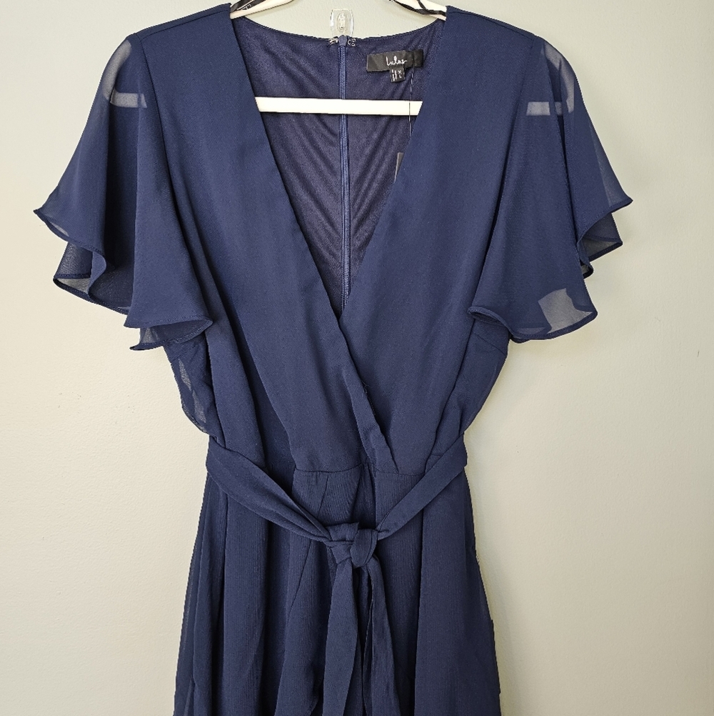 Lulu's Navy Ruffle Mini Dress - Picture 8 of 11
